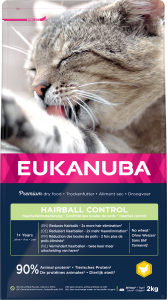 Eukanuba Adult Hairball Control met kip kattenvoer 2 x 2 kg