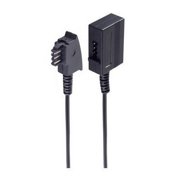 Shiverpeaks Telefoon (analoog) Verlengkabel [1x Telefoonstekker Duitsland (TAE-F) - 1x Telefoonkoppeling Duitsland (TAE-F)] 6 m Zwart