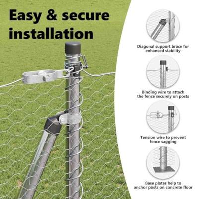 VidaXL Afrasteringspaal zilver 10 x 1,4 m (25 mm gaas) staal