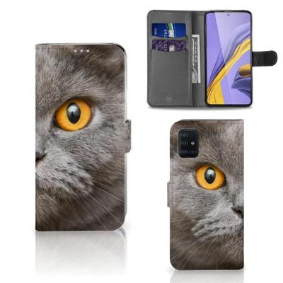 Telefoonhoesje | Met pasjeshouder | Samsung Galaxy A51 Britse Korthaar Telefoonhoesje | Met pasjeshouder | Samsung Galaxy A51 Britse Korthaar