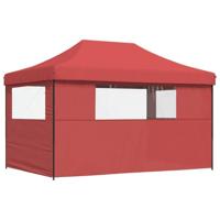Partytent inklapbaar pop-up met 3 zijwanden bordeauxrood - thumbnail