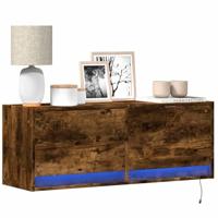 Tv-wandmeubel met LED-verlichting 100x31x35 cm gerookt eiken - thumbnail