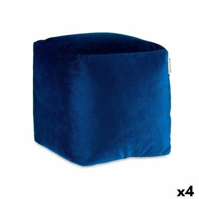 Poef Gift Decor Blauw polyestyreen Fluweel (4 Stuks)