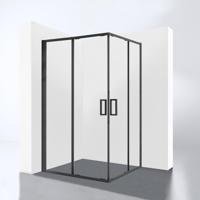 Douchecabine Best Design Hulmer Nero 120x89x210 cm Met Twee Schuifdeuren Mat Zwart - thumbnail