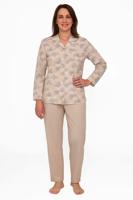 Tenderness dames pyjama - Doorknoop knoopsluiting - Beige - thumbnail