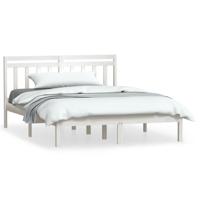 Bedframe massief grenenhout wit 140x190 cm - thumbnail