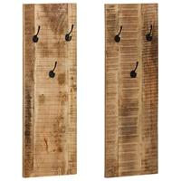 VidaXL Wandkapstokken 2 st 36x110x3 cm massief mangohout - thumbnail