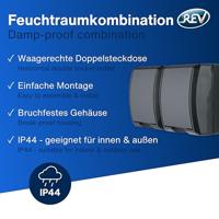 REV 0007091900 Stopcontact (opbouw) IP44 Antraciet - thumbnail