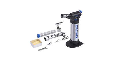 Dremel 2200-5 Versaflame Gassoldeerset Heetgasmondstuk, Soldeerpunt 550 - 1200 °C Met Piëzo-ontsteker