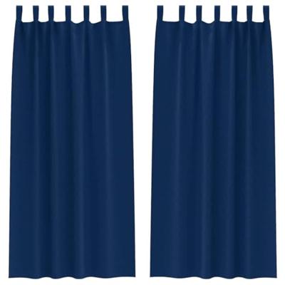 VidaXL Zwart-out gordijnen met ringen 2 pcs donkerblauw 260 x 140 cm VidaXL Zwart-out gordijnen met ringen 2 pcs donkerblauw 260 x 140 cm