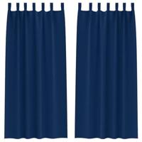 VidaXL Zwart-out gordijnen met ringen 2 pcs donkerblauw 260 x 140 cm - thumbnail