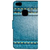 Huawei P10 Lite | Wallet Case | met Pasjes | Jeans - thumbnail