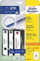 Avery-Zweckform Ordneretiketten lang, brede ordners L4759-25 ( N/A),Wit, Rechthoek, Afgeronde hoeken, 90 stuk(s), Permanent hechtend - thumbnail