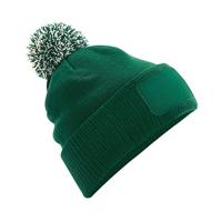 Beechfield CB443 Snowstar® Patch Beanie - Bottle Green/Off White - One Size - thumbnail