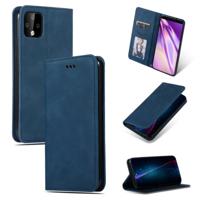 Retro huid voelen Business magnetische horizontale Flip lederen case voor Google pixel 4 (marineblauw) - thumbnail