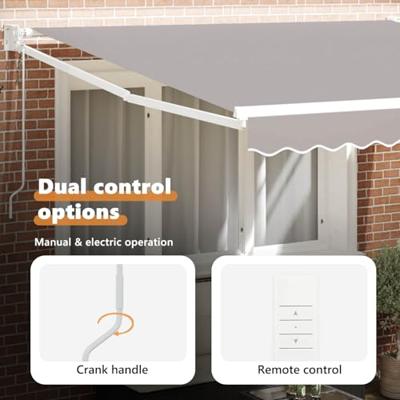 VidaXL Inklapbaar zonnescherm lichtgrijs 350 x 250 cm