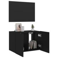 Tv-wandmeubel met LED-verlichting 60x35x41 cm zwart - thumbnail