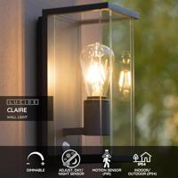Lucide CLAIRE - Wandlamp Binnen/Buiten - 1xE27 - IP54 - Beweging & dag/nacht sensor - Antraciet - thumbnail
