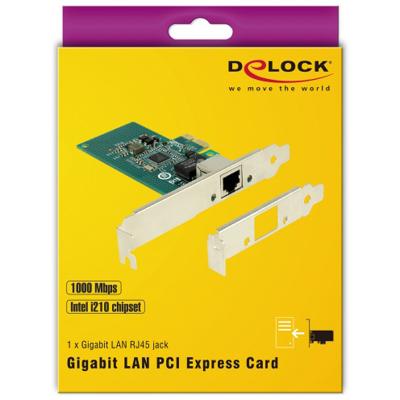 Delock 89942 PCI Express x1-kaart 1 x RJ45 Gigabit LAN i210