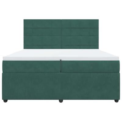 Boxspring met matras fluweel donkergroen 200x200 cm