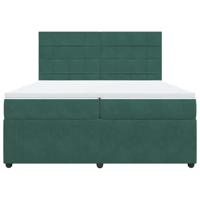 Boxspring met matras fluweel donkergroen 200x200 cm - thumbnail