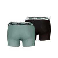 Puma Boxershorts Logo Elastic 2-pack Dark Sage / Black-M - thumbnail