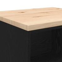 Garagekast 60x51x85 cm massief grenenhout zwart - thumbnail