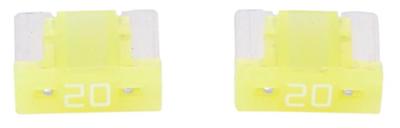 Dresselhaus "mini" zekering bananenstekker mini-fuse 20a/ 2 pcs. low profile/ yellow