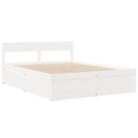 Bedframe zonder matras massief grenenhout wit 140x200 cm - thumbnail