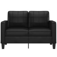 Tweezitsbank 120 cm kunstleer zwart - thumbnail