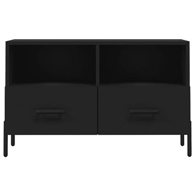 Tv-meubel 80x36x50 cm bewerkt hout zwart