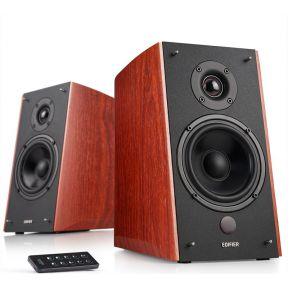 Edifier R2000DB aangedreven Bluetooth-boekenplankluidsprekers - Studiomonitors in de buurt van het veld - Optische ingang - 120 Watt RMS - Hout
