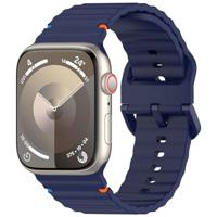 By Qubix - Wave sportband - Donkerblauw - Compatible met Apple Watch 38mm / 40mm / 41mm / 42mm - Compatible Apple watch bandjes - thumbnail