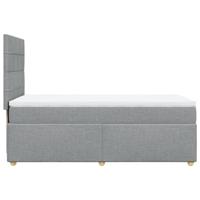 Boxspring met matras stof lichtgrijs 80x200 cm - thumbnail