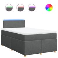 Boxspring met matras stof donkergrijs 120x190 cm - thumbnail