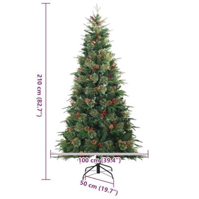 VidaXL Kunstmatige inklapbare kerstboom groen 210 cm pe en pvc