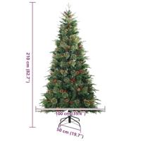 VidaXL Kunstmatige inklapbare kerstboom groen 210 cm pe en pvc - thumbnail