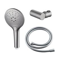 Fortifura Calvi Handdoucheset - Ø12 - rond - 3 straalsoorten - met houder - met gladde slang - 150cm - Geborsteld RVS PVD (RVS) SW799447/SW720566/SW728177 - thumbnail