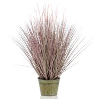 Emerald kunstplant in zinken pot lampenpoetsergras 99 cm - thumbnail