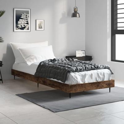 Bedframe zonder matras hout gerookt eikenkleurig 75x190 cm