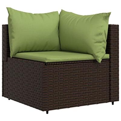 Tuinhoekbanken met kussens 2 st poly rattan bruin