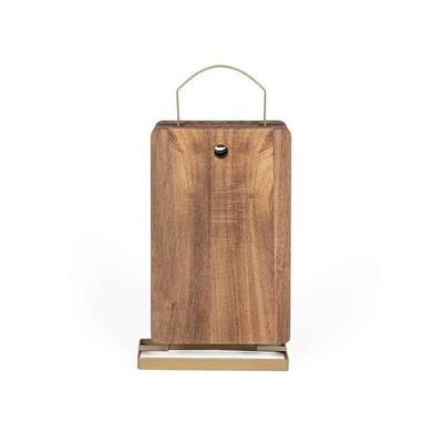 Set van 4 snijplanken - LIVOO - MES152 - FSC acaciahout - 22 x 14 cm - Metalen onderstel