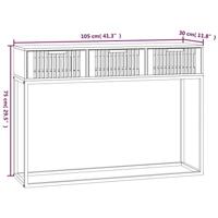 Wandtafel 105x30x75 cm bewerkt hout en ijzer zwart - thumbnail