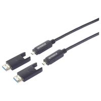 SpeaKa Professional SP-13597800 HDMI-kabel Glasvezel / HDMI Aansluitkabel HDMI-A-stekker, HDMI-micro-D-stekker, HDMI-A-stekker, HDMI-micro-D-stekker 15.00 m - thumbnail