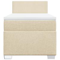 Boxspring met matras stof crèmekleurig 80x200 cm - thumbnail