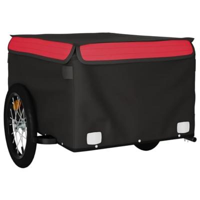 Fietstrailer 45 kg ijzer zwart en rood - thumbnail