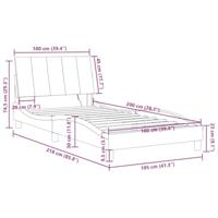 Bedframe met LED-verlichting fluweel donkergroen 100x200 cm - thumbnail