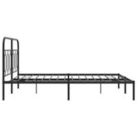 Bedframe met hoofdbord metaal zwart 140x190 cm - thumbnail