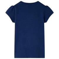 Kindershirt hond in bootprint 92 marineblauw - thumbnail