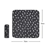 Nobleza Huisdierdeken - Fleece - Zwart met pootafdruk - Maat S - 75x75 cm - thumbnail